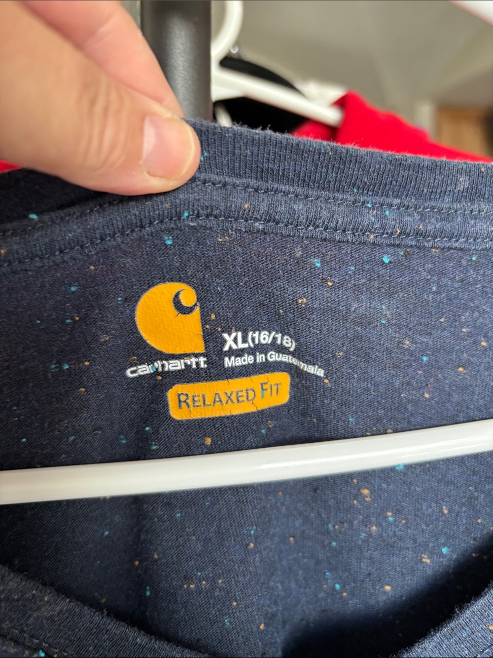 Carhartt Long Sleeve V-Neck Tee in Navy - Picture 2 of 3